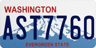 WA license plate AST7760