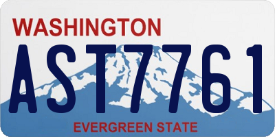 WA license plate AST7761
