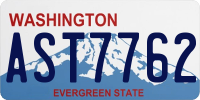 WA license plate AST7762