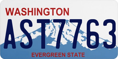 WA license plate AST7763