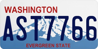 WA license plate AST7766