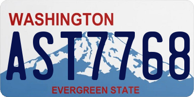 WA license plate AST7768