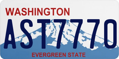WA license plate AST7770