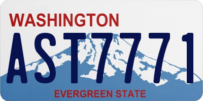 WA license plate AST7771