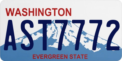 WA license plate AST7772