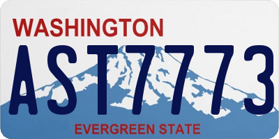 WA license plate AST7773