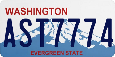 WA license plate AST7774