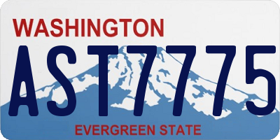 WA license plate AST7775