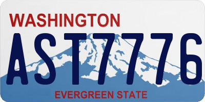 WA license plate AST7776