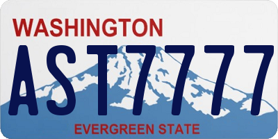 WA license plate AST7777