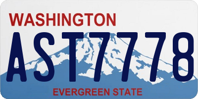 WA license plate AST7778