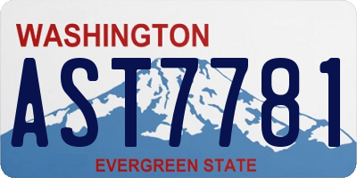 WA license plate AST7781