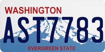 WA license plate AST7783