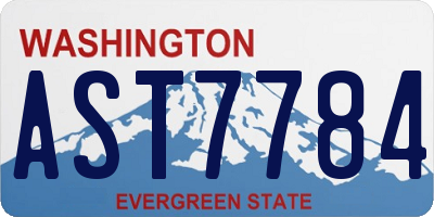 WA license plate AST7784