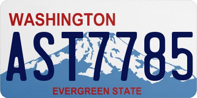 WA license plate AST7785