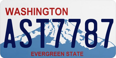 WA license plate AST7787
