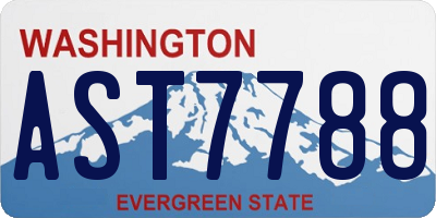 WA license plate AST7788