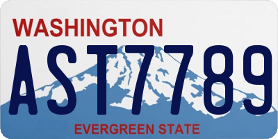 WA license plate AST7789