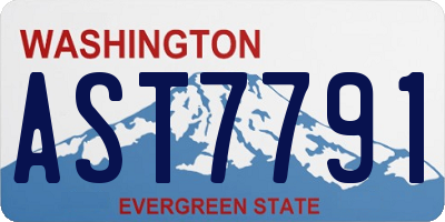 WA license plate AST7791