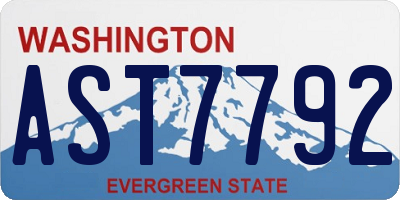 WA license plate AST7792