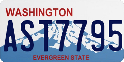 WA license plate AST7795