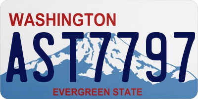 WA license plate AST7797
