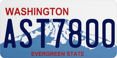 WA license plate AST7800