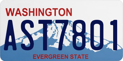 WA license plate AST7801