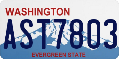 WA license plate AST7803