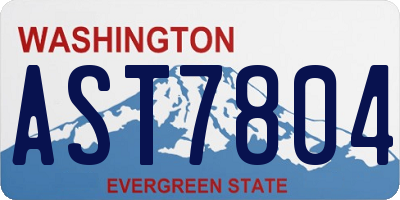 WA license plate AST7804