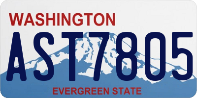 WA license plate AST7805