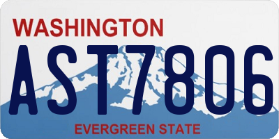 WA license plate AST7806