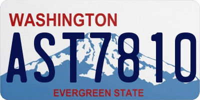 WA license plate AST7810