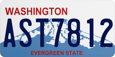 WA license plate AST7812
