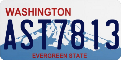 WA license plate AST7813