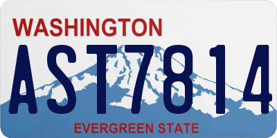 WA license plate AST7814