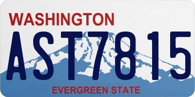 WA license plate AST7815
