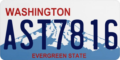 WA license plate AST7816