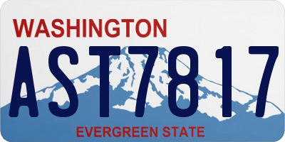 WA license plate AST7817