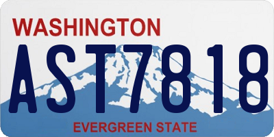 WA license plate AST7818