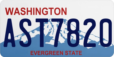 WA license plate AST7820