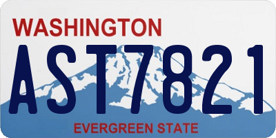 WA license plate AST7821