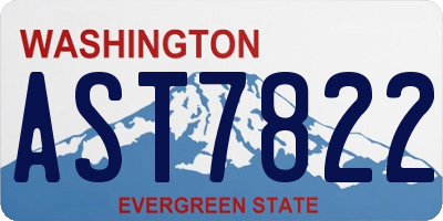 WA license plate AST7822