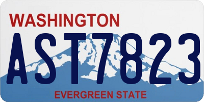 WA license plate AST7823