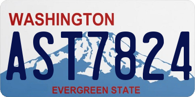 WA license plate AST7824