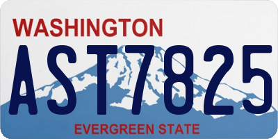 WA license plate AST7825
