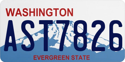 WA license plate AST7826
