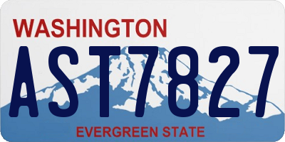 WA license plate AST7827