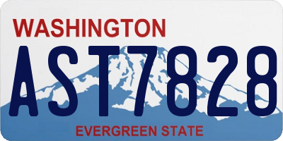 WA license plate AST7828