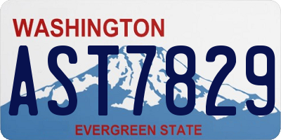 WA license plate AST7829